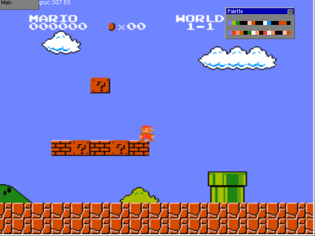Screenshot of NES emulator for super mario brothers 1
